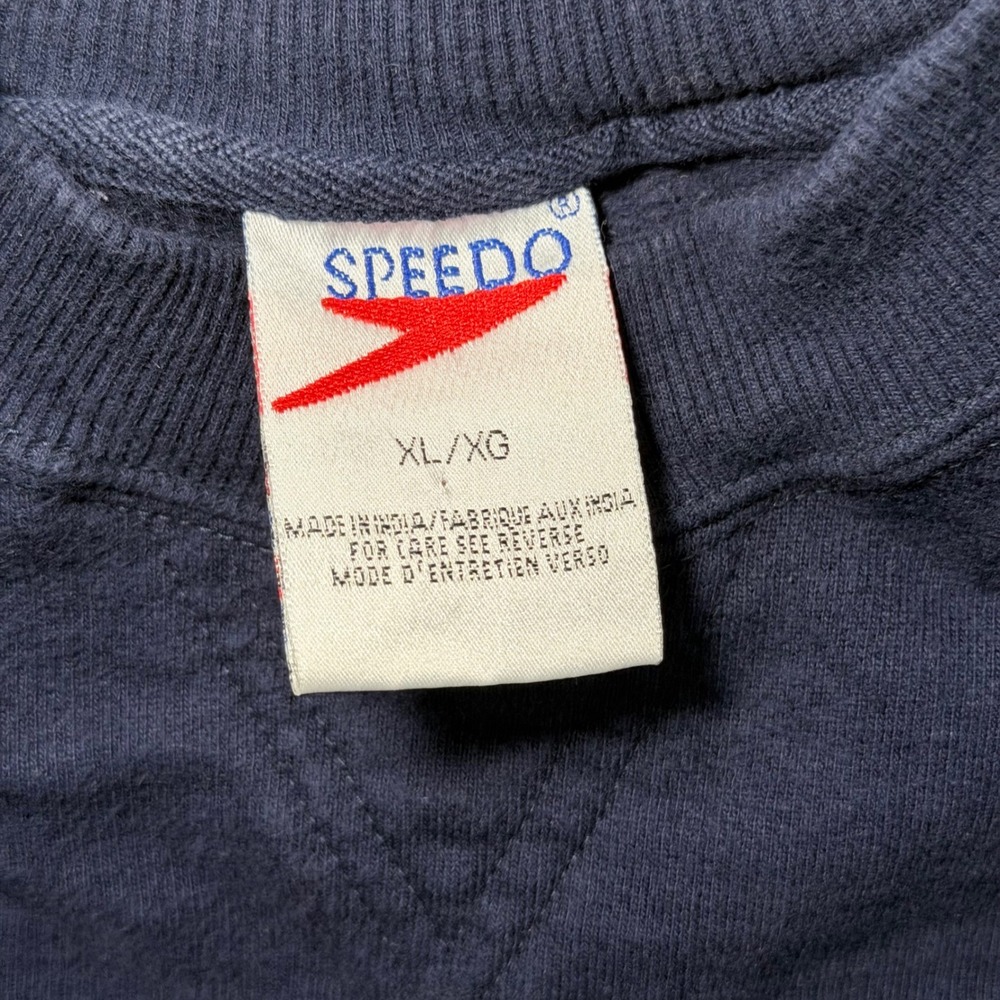 Vintage 90s Speedo USA Crewneck Sweatshirt XL Navy Embroidered - Picture 4 of 7